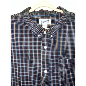 Duluth Shirt Men's Relaxed‎ Fit 3XL Blue Plaid Casual Preppy Outdoor Workwear